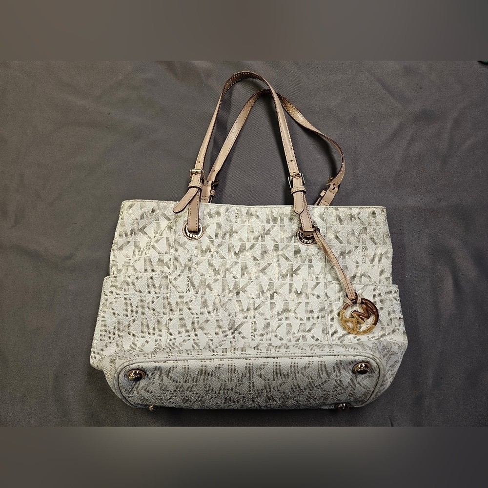 MICHAEL KORS BAG JET SET SIGNATURE TOTE VANILLA IVORY SHOULDER BAG HAND BAG
